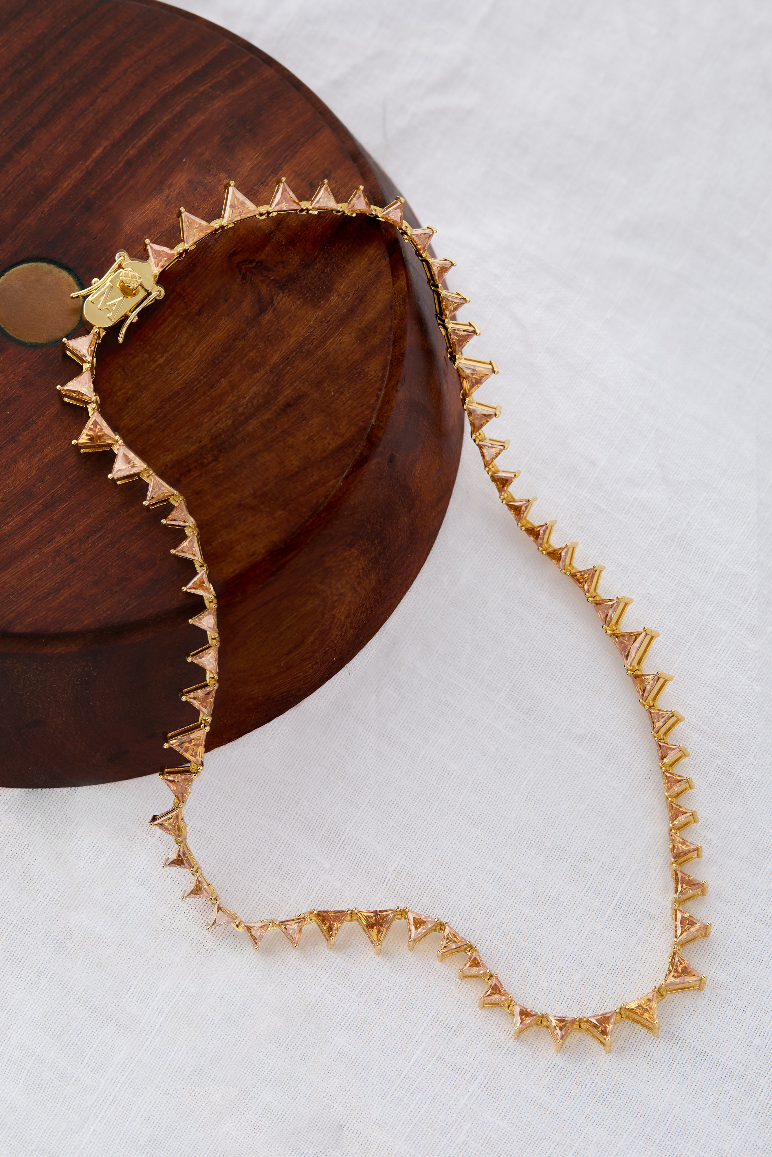 Solid Gold Moissanite Urchin Crest Collar Necklace | London