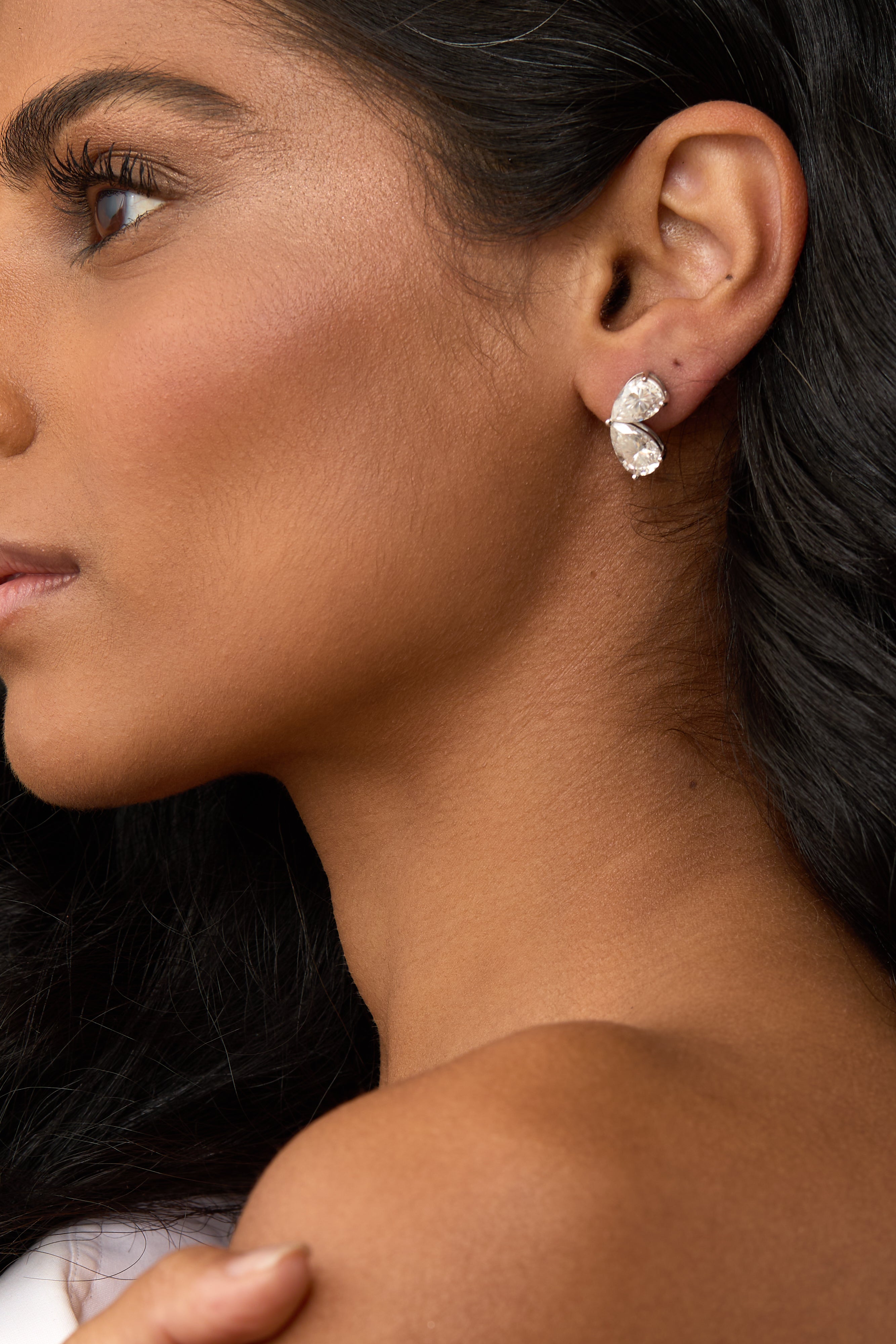 Sterling Silver Moissanite Butterfly Earrings | London Jewellery