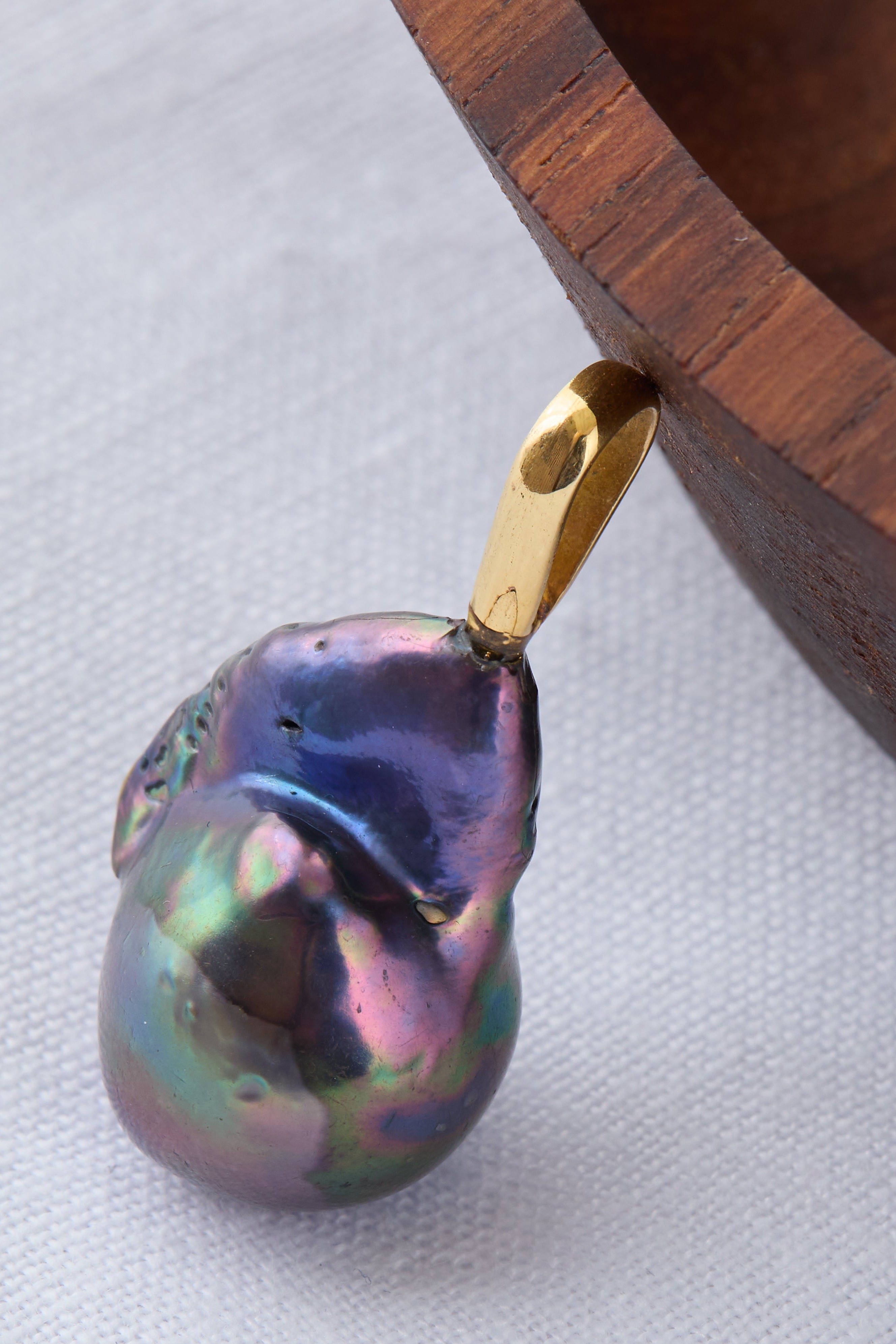 9ct Gold Baroque Pearl Pendant | Handmade in London