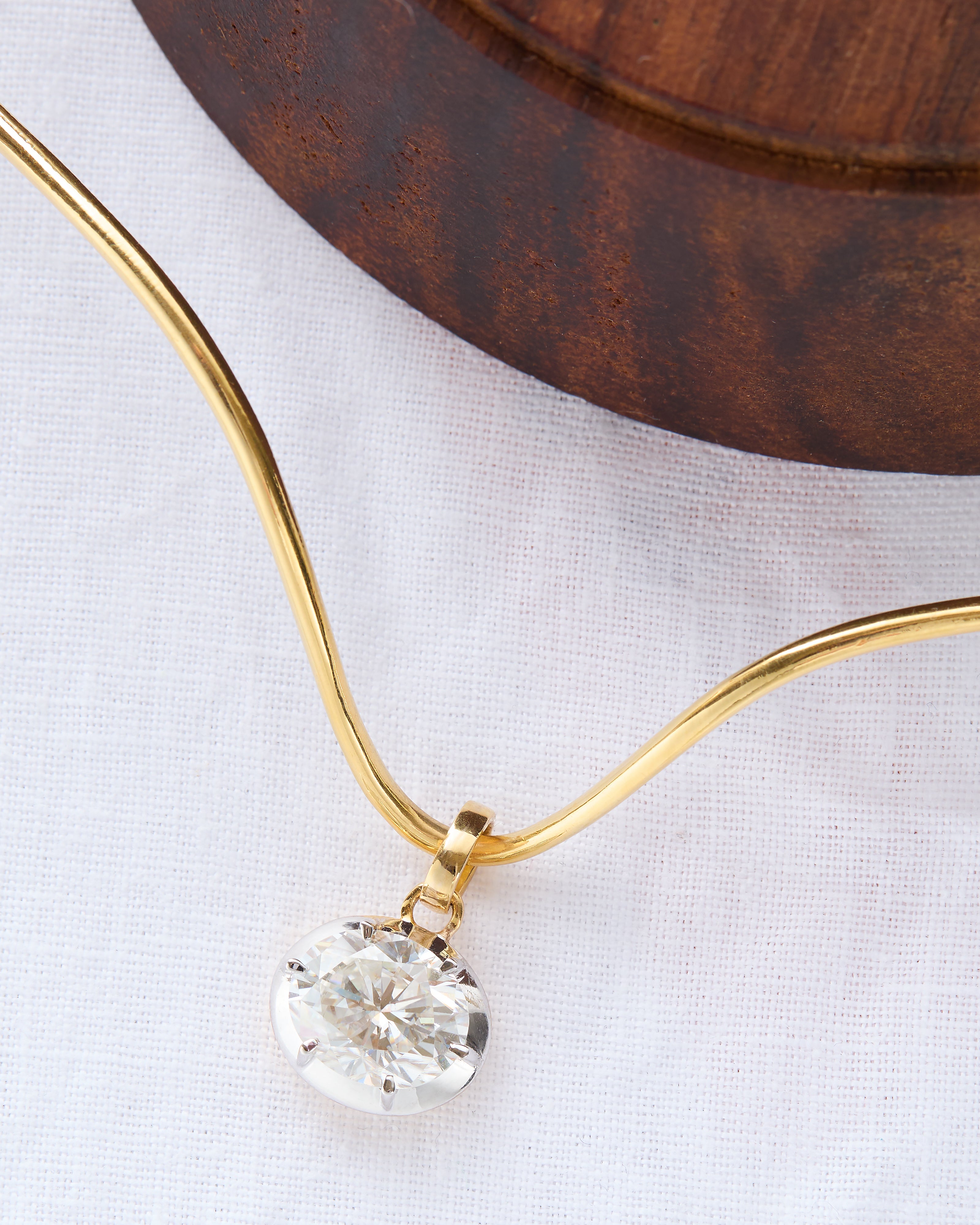14k Solid Gold Moissanite Sunray Pendant | Handmade London
