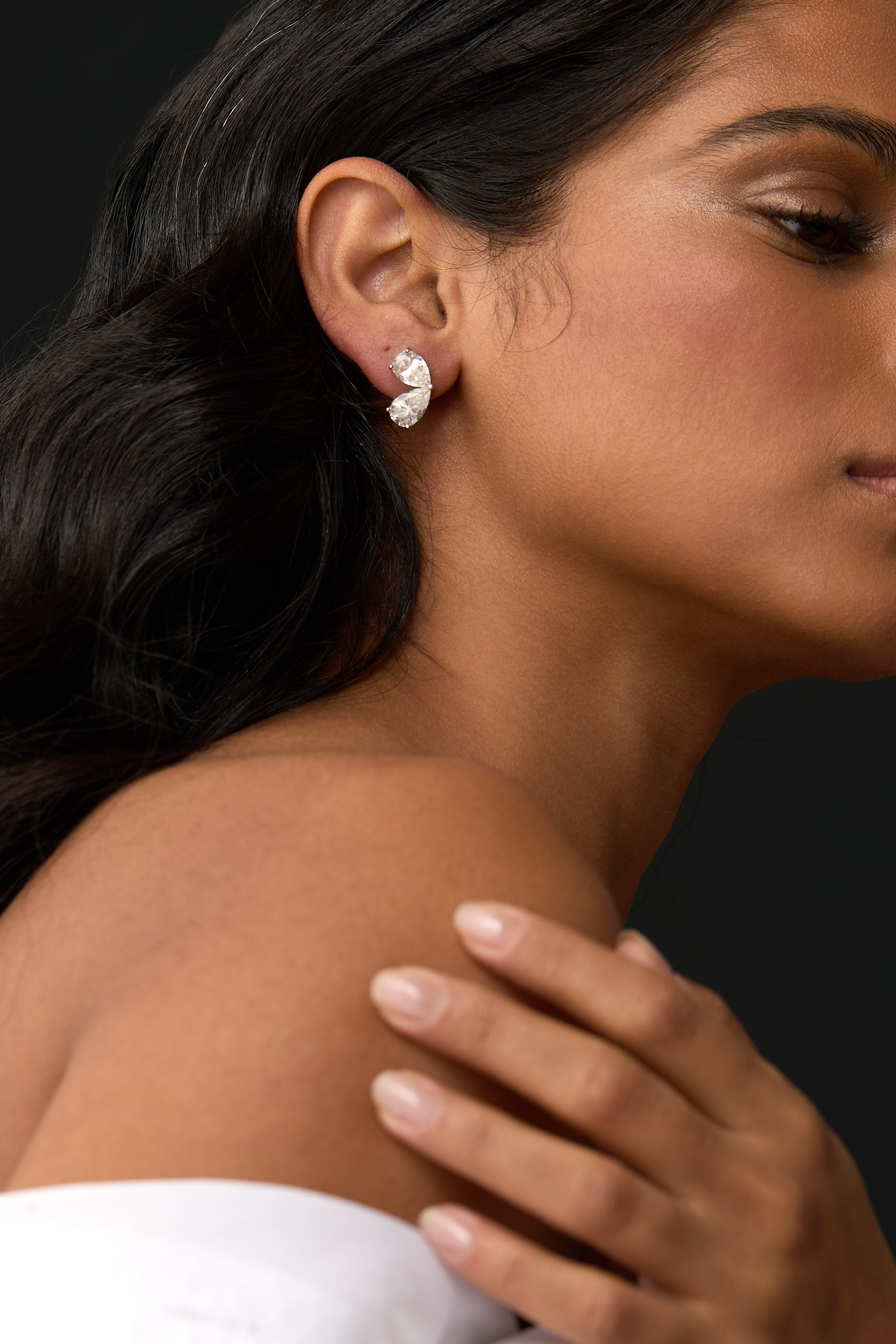 Sterling Silver Moissanite Butterfly Earrings | London Jewellery