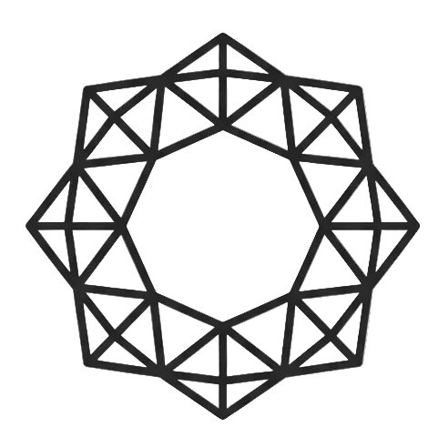 Gemstone sketch in geometric hexagon layout